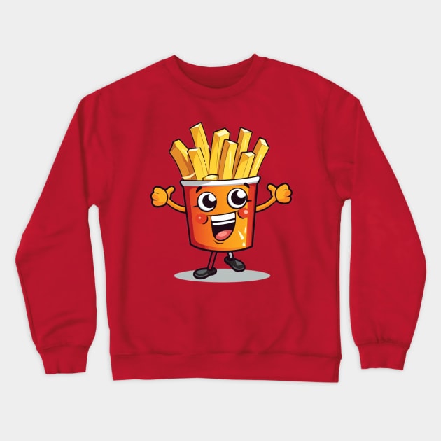 kawaii french fries T-Shirt cute ,potatofood funny Crewneck Sweatshirt by nonagobich
